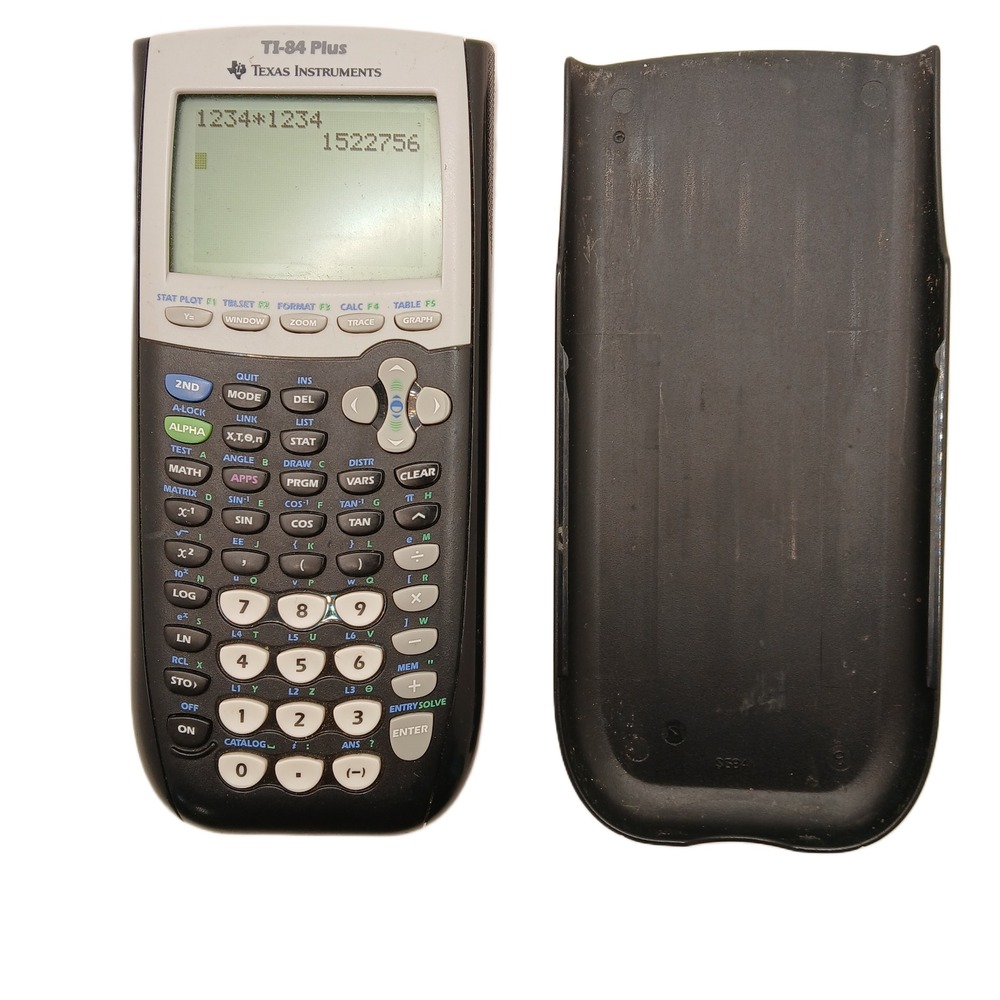 Texas Instruments TI-84 Plus Graphing Calculator Monochrome Screen w/Slide Cover